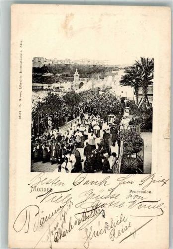 Monaco 1909 Kirche Prozession