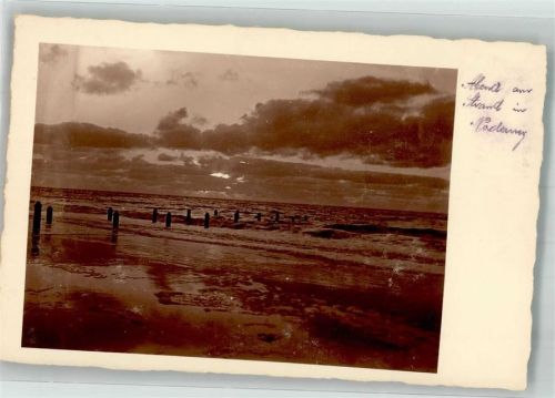 26548 W2982 Norderney Privatfoto AK Sonnenuntergang über dem Meer Ort handschriftlich
