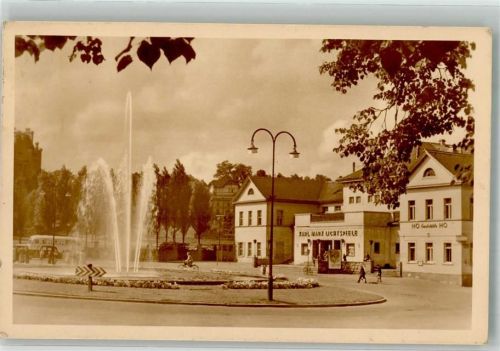 Eisenberg 1958 Omnibus Springbrunnen Lichtspiele HO Gasthaus Platz der Republik