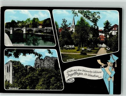 Ingelfingen Burg Ruine Alte Steinbrücke Kurpark Postillion