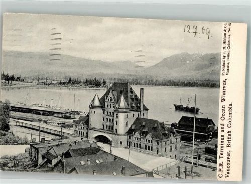 Vancouver 1909 C.P.R. Terminus and Ocean Whavers Hafen