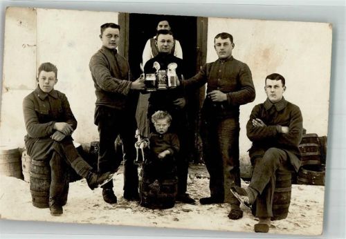 Burgberg 1917 Feldpost WK I Uniform Gruppenfoto Ort lt. Fotograf