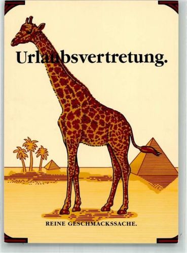 Camel Postkarte Reine Geschmacksache Giraffe Urlaubsvertretung
