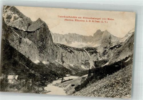 Höllentalangerhütte 1910 - Unerkunftshütte am Höllentalanger Fotograf Johannes Hüttenstempel