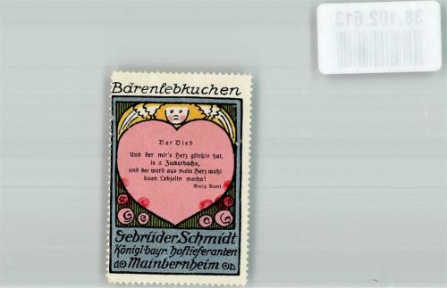 Mainbernheim Gebrüder Schmidt Bärenlebkuchen Gedicht Der Dieb