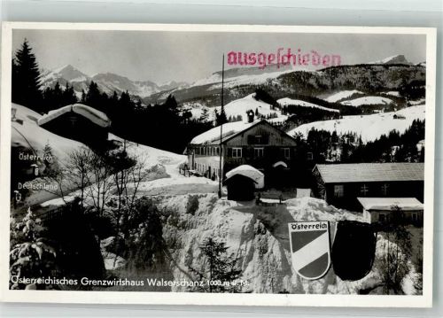 Dornbirn Gasthaus Walserschanz Grenze Winter Wappen