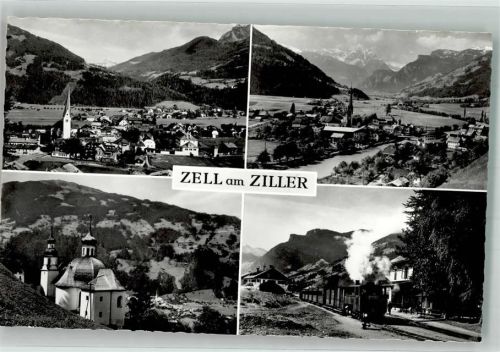 Zell 1960 Kirche Eisenbahn Bahnhof