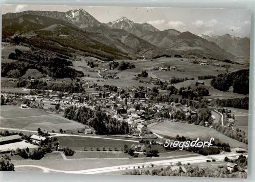 Siegsdorf Fliegeraufnahme Foto Original aus Archiv eines Ansichtskartenverlages