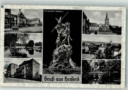Herford Wittekinddenkmal Rathaus Krankenhaus