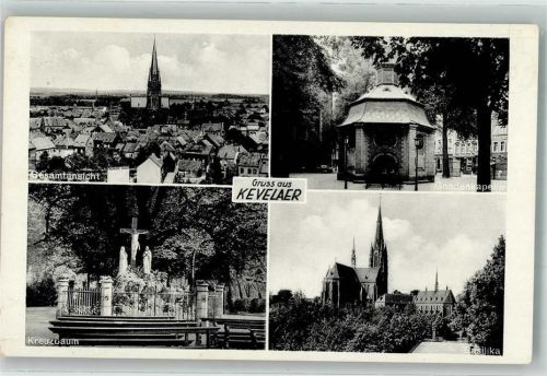 Kevelaer 1933 Denkmal Kreuzbaum Kirche Bailika Gnadenkapelle