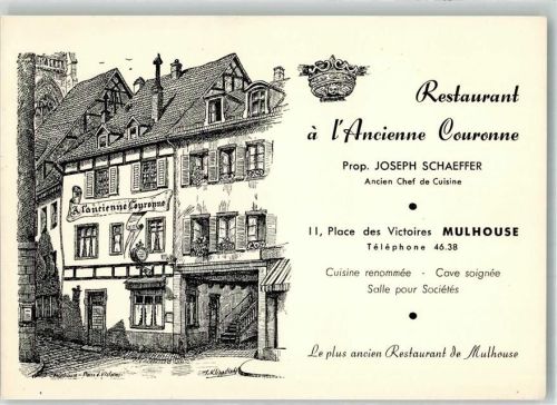 Mulhausen Gasthaus a l´Ancienne Couronne sign. Klippstiehl