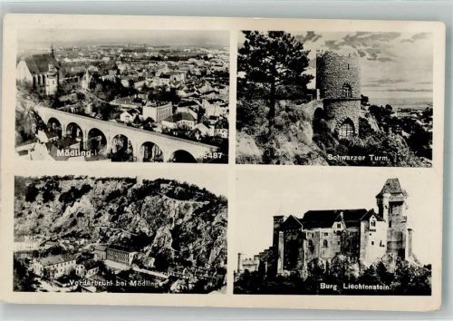 Mödling 1948 Burg Liechtenstein Schwarzer Turm Vorderbrühl