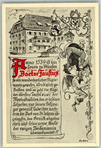 Staufen Teufel Doctor Faustus sign. Kuban