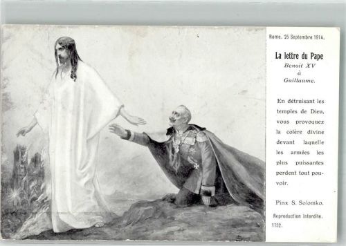 Roma Brief von Papst Benedikt an Kaiser Wilhelm II. 25.9.1914