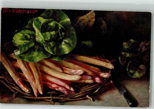 sign. Hildebrandt Fritz Spargelstillleben Wohlgemuth u. Lissner No. 593