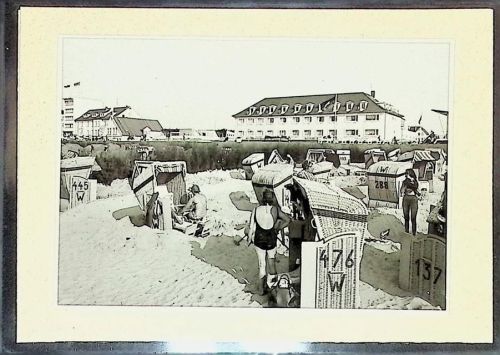 Duhnen Foto montiert auf Karton Strandleben Fotograf Otto Schulze