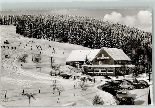 Willingen Winter Gasthaus Pension Hauss am Hoppern VW Käfer Oldtimer