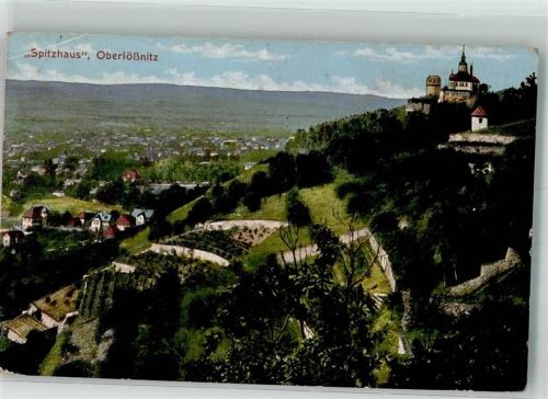 Oberlössnitz 1917 Panorama des Ortes mit dem Spitzhaus