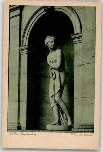 Nymphenburg Skulptur Venus von Canova im Schloss Nymphenburg Erotik Heimatschutz-Postkarte 3. Reihe Nr. 1