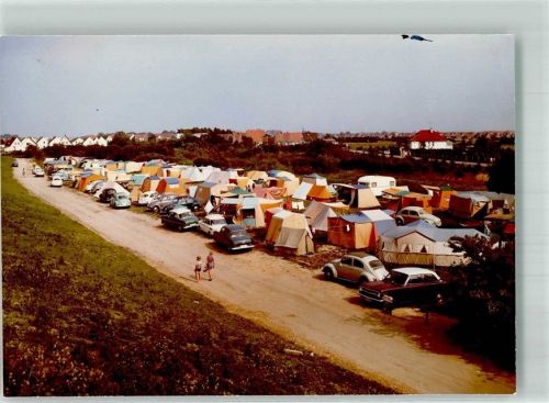 Duhnen Campingplatz am Deich VW Käfer Foto Original aus Archiv eines Ansichtskartenverlags Ort handschriftlich