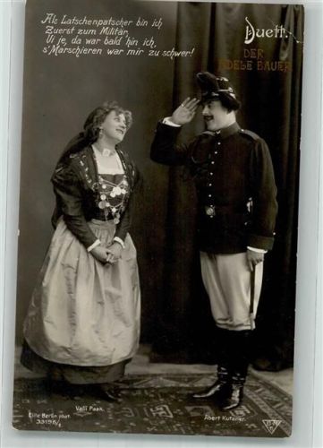 1909 Szene aus Der fidele Bauer mit Valli Paak und Albert Kutzner B.N.K. 33196/1