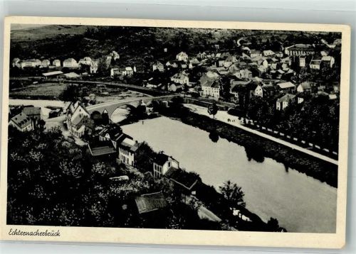 Echternacherbrück 1907 Panorama des Ortes mit Sauerbrücke
