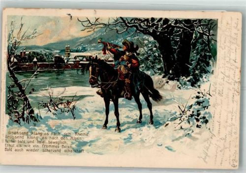 1900 Der Trompeter von Säckingen zu Pferde am Ufer des Rheines No. 196
