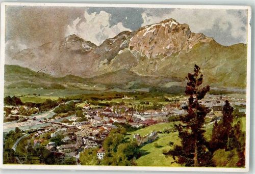 Bad Reichenhall Panorama des Ortes mit dem Hochstaufen
