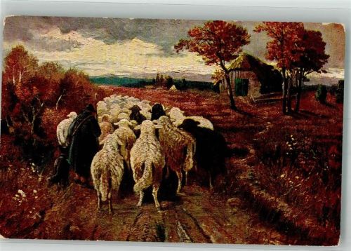 Schafe Kunstverlag Rehn u. Linzen Serie 1854