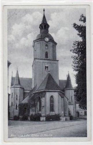 Meerane Meerane mit Kirche St. Martin ungelaufen Gute Erhaltung.