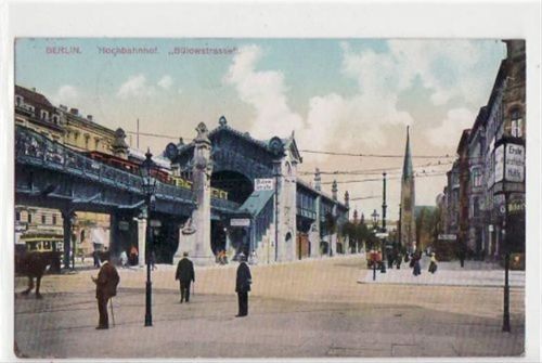 Berlin Schöneberg Hochbahnhof Bülowstrasse gelaufen von 1911. leichte Eckabschürfungen, leicht fleckig, sonst gut erhalten