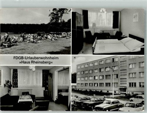 Neuglobsow Haus Rheinsberg FDGB Urlauberwohnheim Stechlinsee Zimmer Klubraum Foto AK