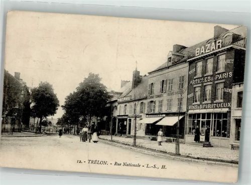 Trelon 1918 Geschäft Rue Nationale Feldpost WK I