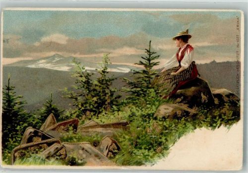 Junge Frau in Tracht schaut in die Ferne Erika No. 1077
