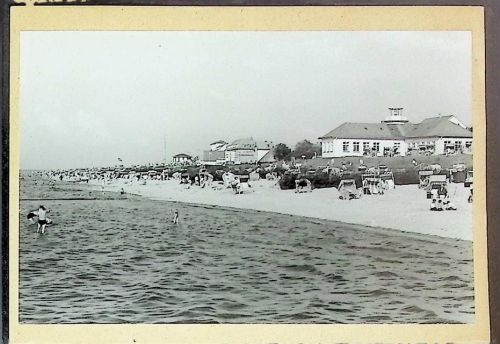 Duhnen Foto montiert auf Karton Strand an der Lesehalle Fotograf Otto Schulze