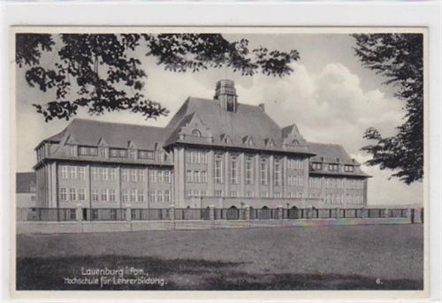 Lauenburg / Lebork. Hochschule für Lehrerbildung. Karte beschrieben Gute Erhaltung.