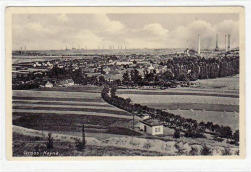 Gross - Kayna mit Gesamtansicht gelaufen von 1938 kleiner Knick oben rechts und unten links, leichter Stempeldurchdruck, sonst gut erhalten.