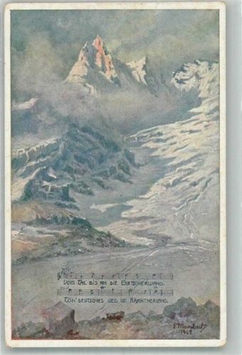 1922 Alpine Bergwelt und Text mit Melodie des Liedes Vom Tal bis an die Gletscherwand Tön deutsches Lied im Kärntnerland Patriotik