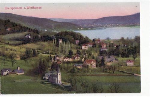 Krumpendorf am Wörthersee gelaufen, Datum nicht lesbar. Albumabdrücke an den Ecken sonst gut erhalten
