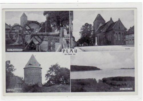 Plau Plau i. Meckl. mit Burgturm, Partie am Plauer See, Alte Wassermühle und Kirche ungelaufen Top Erhaltung.