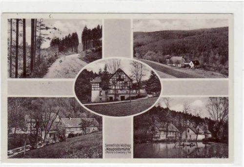 Eisenberg Waldhaus " Naupoldsmühle " im Mühltal bei Eisenberg in Thüringen gelaufen von 1936 kleiner Knick oben links, sonst gut erhalten.