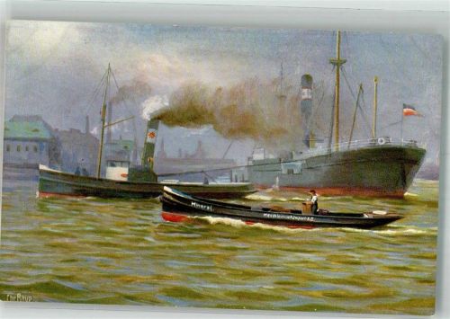 Hamburg Marinegalerie Serie Nr. 283 Schlepper im Hafen sign. Rave