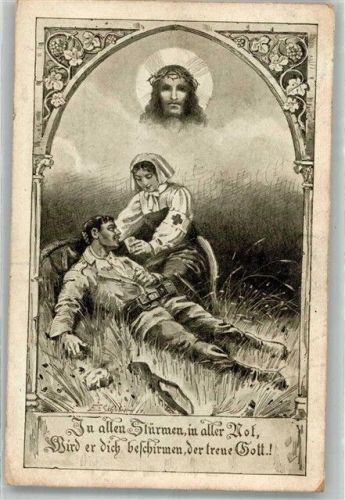 1915 Rotes Kreuz Krankenschwester Verwundeter Soldat