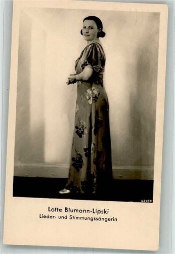 Portrait der Sängerin Lotte Blumann-Lipski