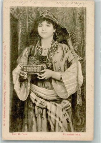 1901 sign. Prof. Costa Die schöne Sklavin Ackermann's Kunstverlag No. 1119