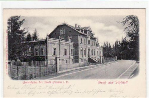 Schöneck Schöneck mit Ferienheim der Stadt Plauen gelaufen von 1900. Gute Erhaltung.