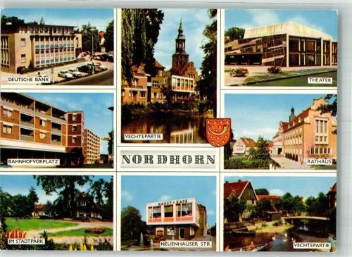 Nordhorn Deutsche Bank Bahnhofvorplatz Stadtpark Neuenhauser Straße Vechtebrücke Alte Kirche Theater Rathaus
