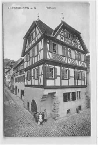 Hirschhorn Hirschorn. ein Blick auf das Rathaus ungelaufen Ecken mit Albumabdrücken, sonst gut erhalten