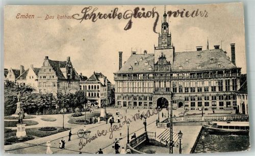 Emden 1907 Rathaus Boot Denkmal