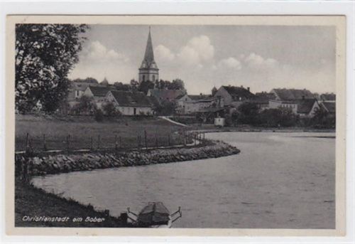 Teilansicht von Christianstadt am Bober - Krzystkowice / Kreis Sorau - Zary ungelaufen Gute Erhaltung.